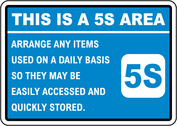 This Is A 5s Area Arrange Any Items Sign