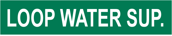 Loop Water Sup. Pipe Label