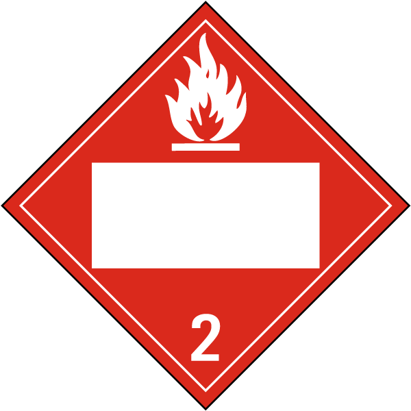 Blank Flammable Gas Class 2 Placard