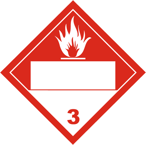 Blank Flammable Liquid Class 3 Placard