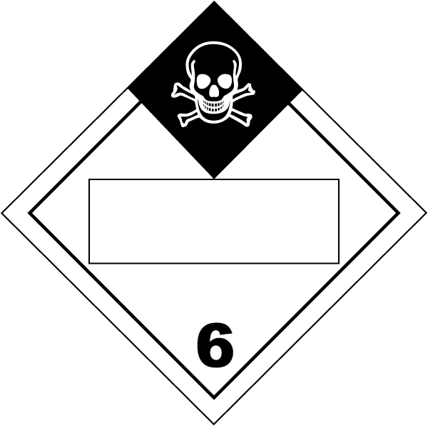 Blank Inhalation Hazard Class 6 Placard