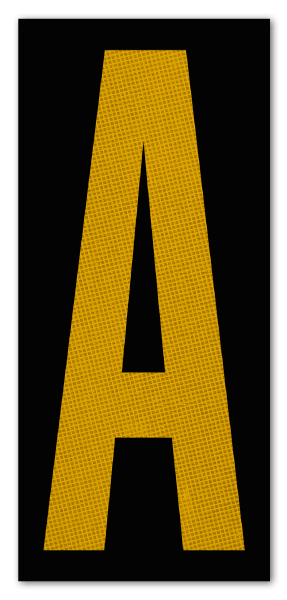 1.5" Yellow Character on Black EG Reflective Vinyl Label