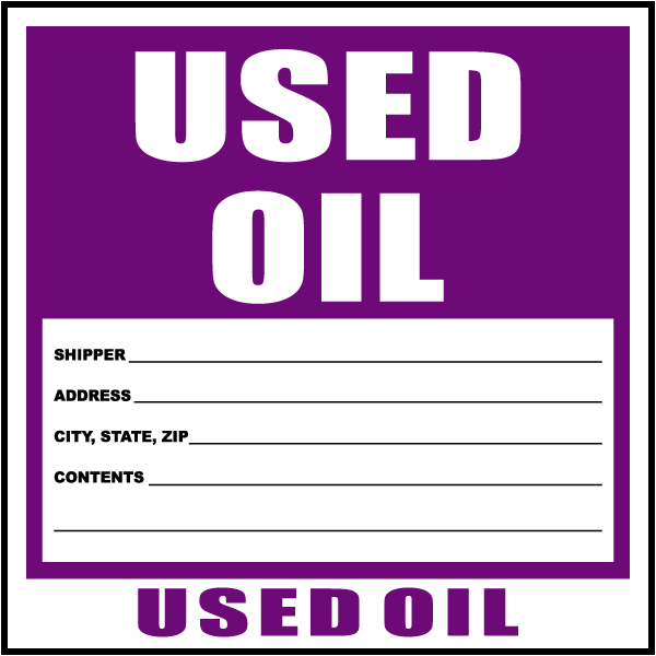 Used Oil Label