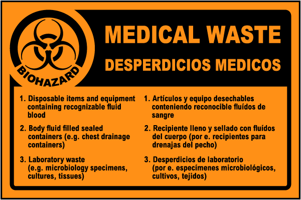 Bilingual Medical Waste Label