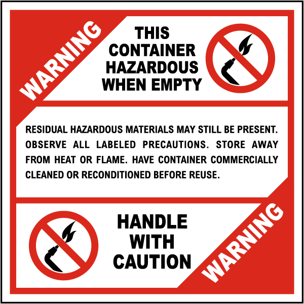 Container Hazardous When Empty Label