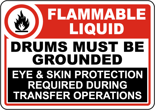 Drums Must Be Grounded Sign
