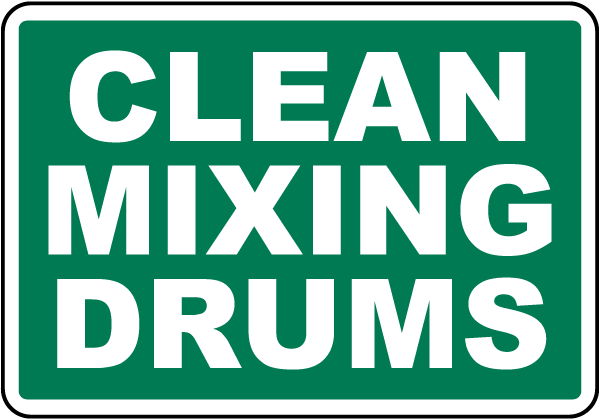 Clean Mixing Drums Label