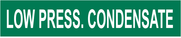 Low Press Condensate Pipe Label