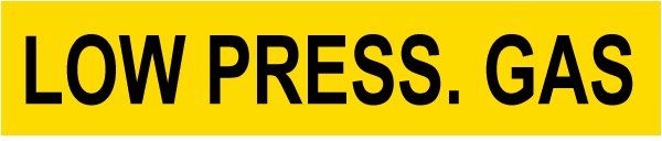 Low Press. Gas Pipe Label