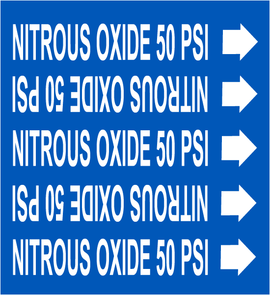 Nitrous Oxide 50 Psi Medical Gas Marker