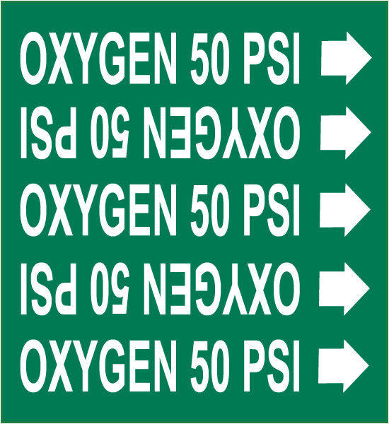 Oxygen 50 Psi Medical Gas Marker