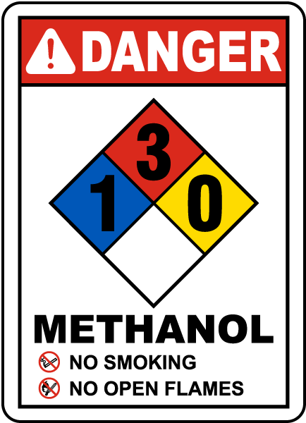 NFPA Methanol 1-3-0 Sign