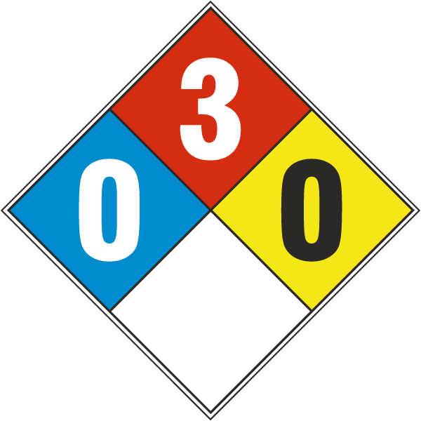 White NFPA Diamond 0-3-0