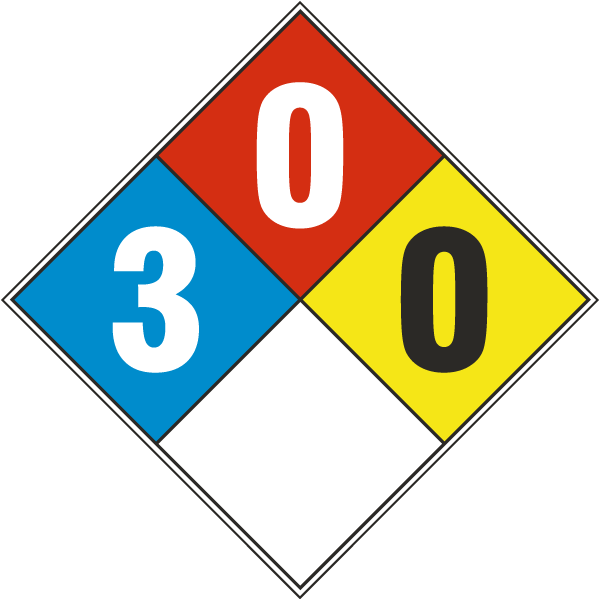 White NFPA Diamond 3-0-0