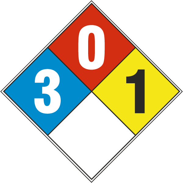 White NFPA Diamond 3-0-1