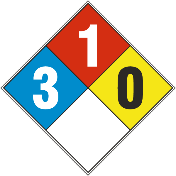 White NFPA Diamond 3-1-0