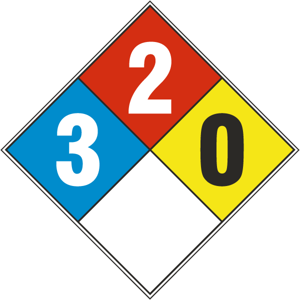 White NFPA Diamond 3-2-0