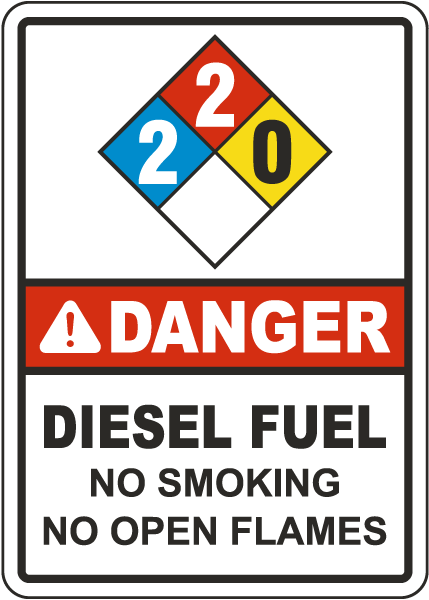 NFPA Danger Diesel Fuel 2-2-0 Sign