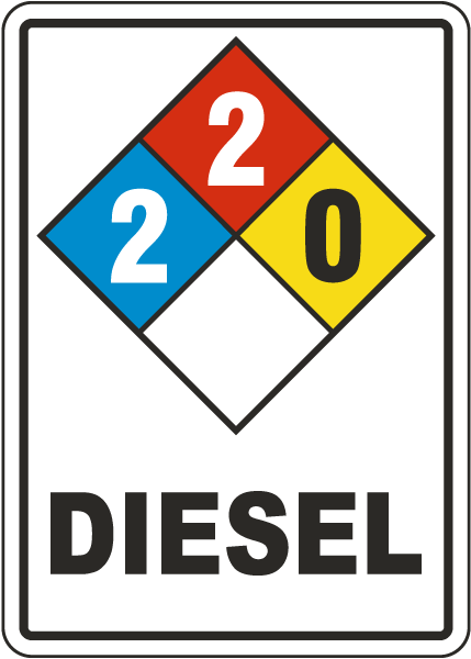 NFPA Diesel 2-2-0 White Sign