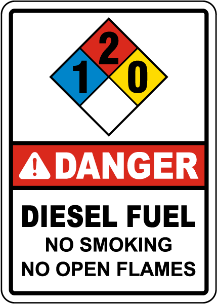 NFPA Danger Diesel Fuel 1-2-0 Sign