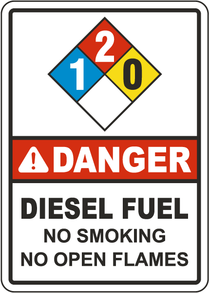 NFPA Danger Diesel Fuel 1-2-0 Sign