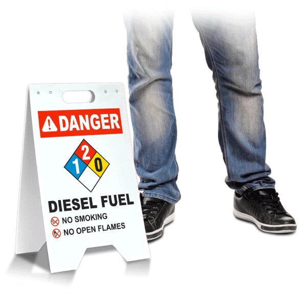 NFPA Diesel Fuel 1-2-0 White Floor Stand