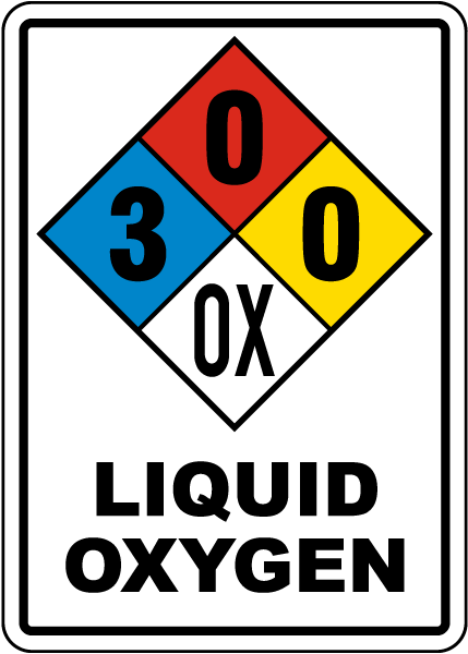 NFPA Liquid Oxygen 3-0-0-OX Sign