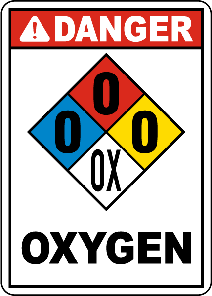 NFPA Danger Oxygen 0-0-0-OX Sign