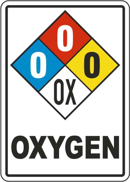 NFPA Oxygen 0-0-0-OX White Sign
