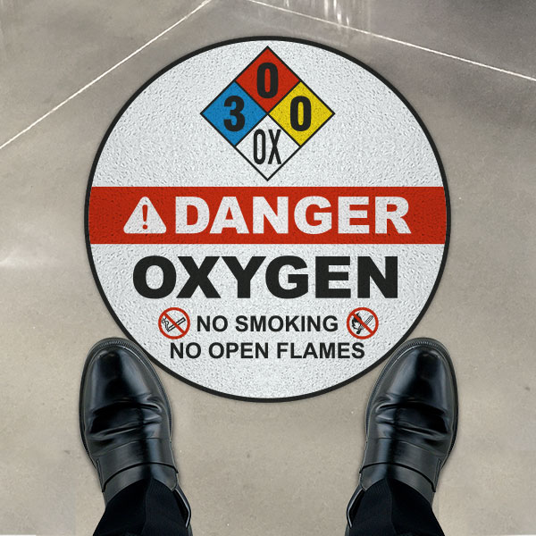 NFPA Oxygen 3-0-0 Floor Sign