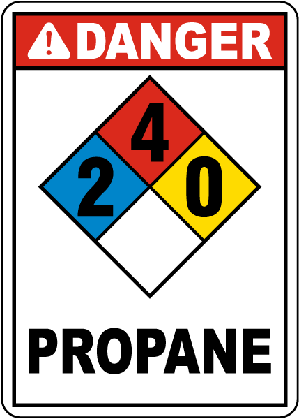 NFPA Danger Propane 2-4-0 Sign