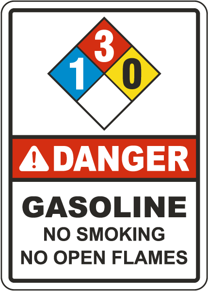 NFPA Danger Gasoline 1-3-0 Sign