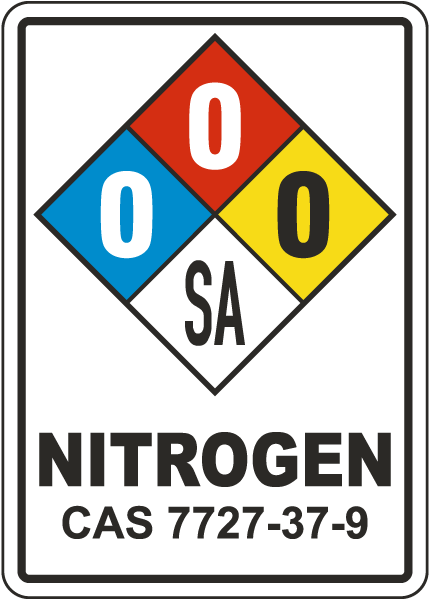 NFPA Nitrogen 0-0-0-SA White Sign