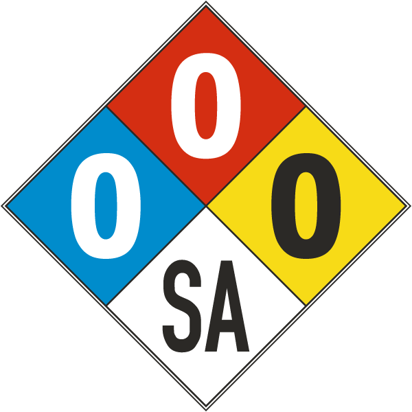 White NFPA Diamond 0-0-0-SA
