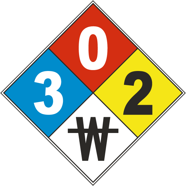 White NFPA Diamond 3-0-2-No Water