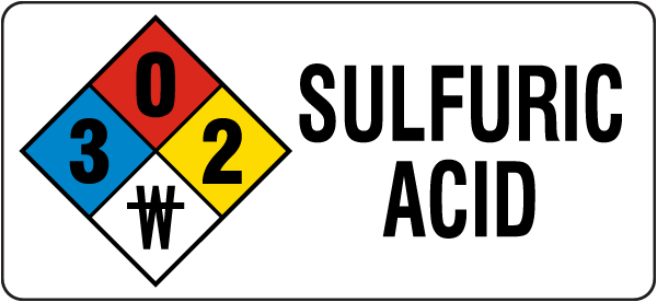 Sulfuric Acid Chemical Label
