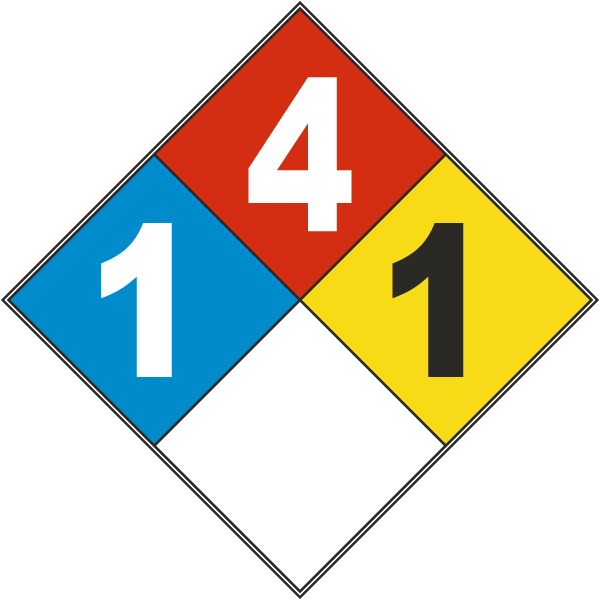 White NFPA Diamond 1-4-1