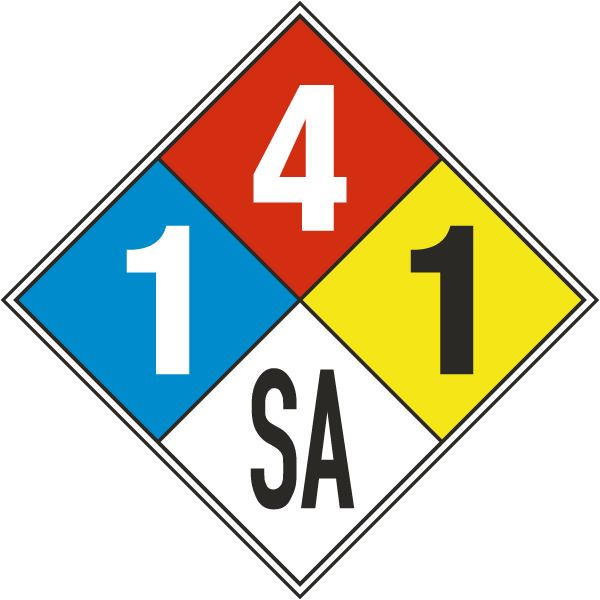 White NFPA Diamond 1-4-1-SA
