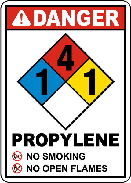 NFPA Danger Propylene 1-4-1 Sign