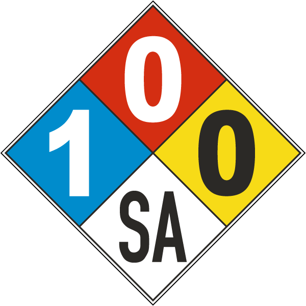 White NFPA Diamond 1-0-0-SA 