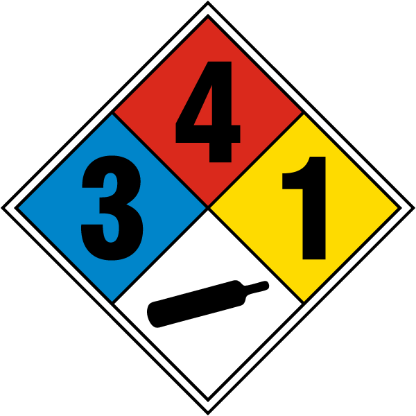 NFPA Diamond 1-3-0-Cylinder Sign