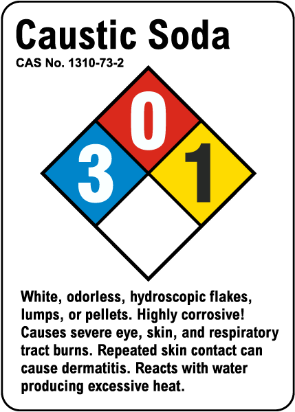 Caustic Soda Chemical Sign