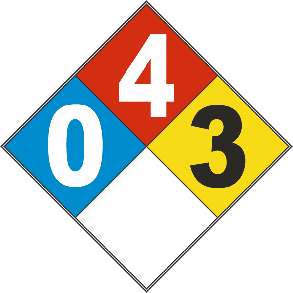 White NFPA Diamond 0-4-3