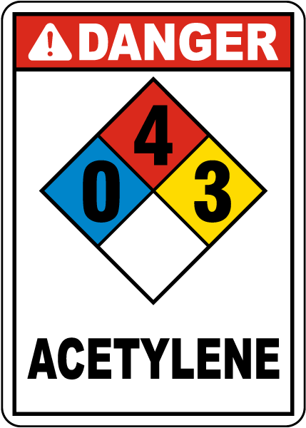 NFPA Acetylene 0-4-3 Sign