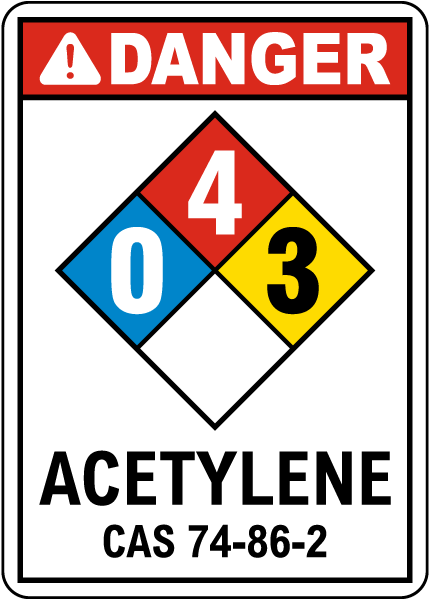 NFPA Acetylene 0-4-3 Sign
