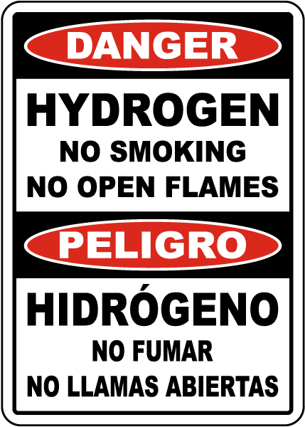Bilingual Hydrogen No Smoking Sign