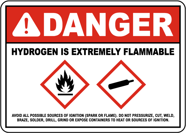 Hydrogen Is Extremely Flammable Sign