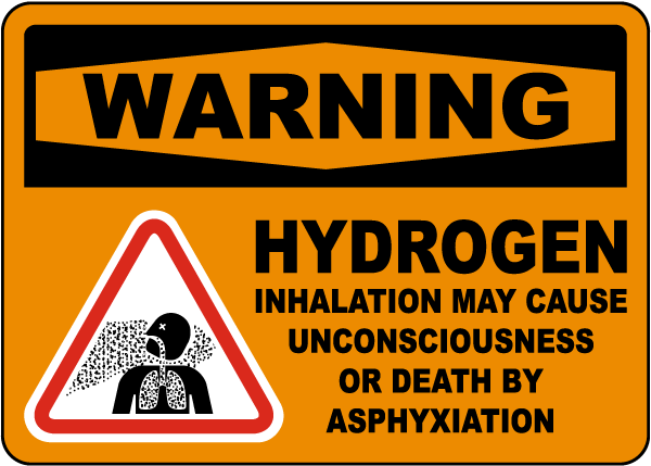 Warning Hydrogen Inhalation Sign