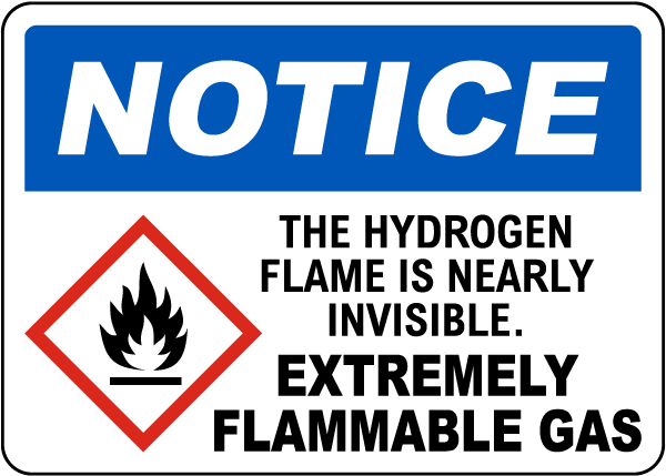 Notice Hydrogen Flame Sign