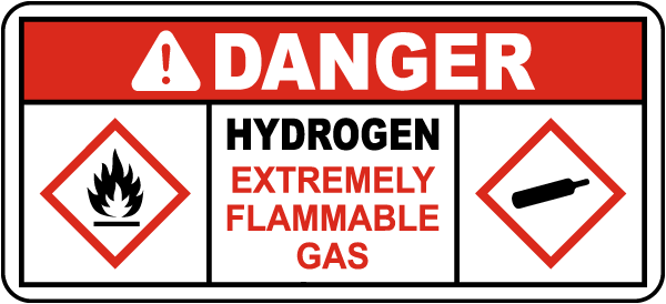 Danger Hydrogen Extremely Flammable Label